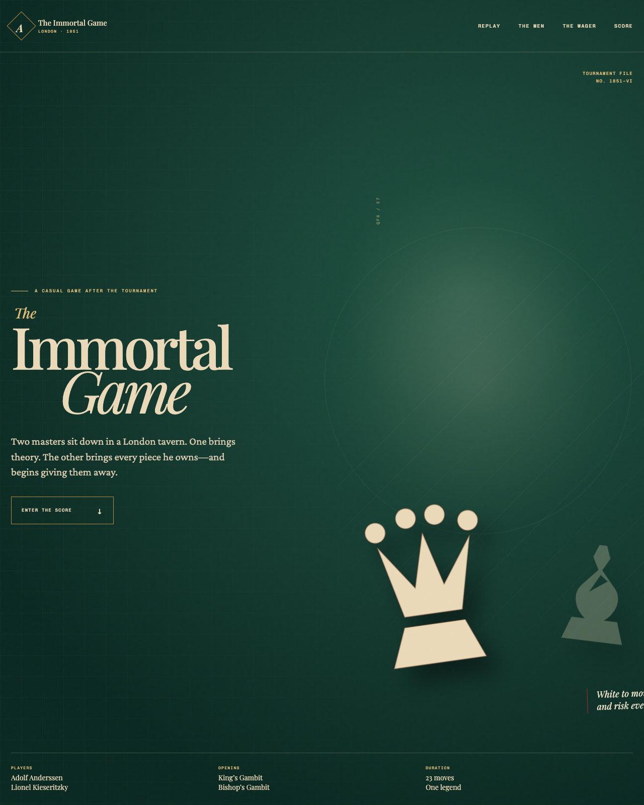 Live view of The Immortal Game — London, 1851